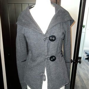 Grey cardigan with hood